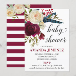 Invitation Marsala Burgundy Baby shower d'automne Neutre genr