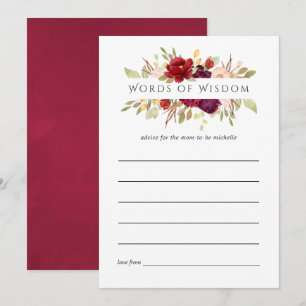 Invitation Marsala et Blush Floral Fête des mariées Conseils