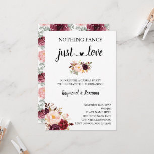Invitation Marsala Fleurs Rien de fantaisie juste Love Elopem