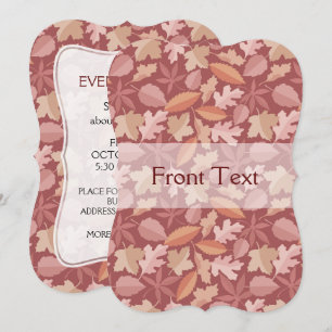 Invitation Marsala motif feuille