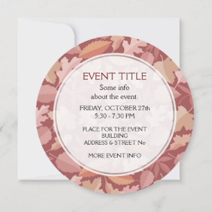 Invitation Marsala motif feuille