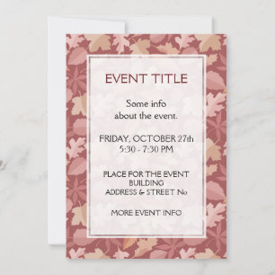 Invitation Marsala motif feuille