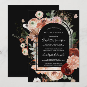 Invitation Marsala Pink Terracotta Fête des mariées florale