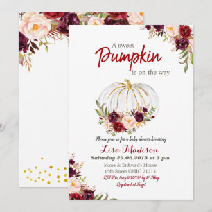 Invitation Marsala Pumpkin est en route pour la baby shower