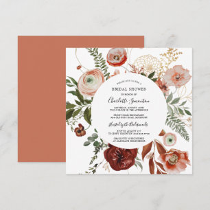 Invitation Marsala rose Orange Fête des mariées florale