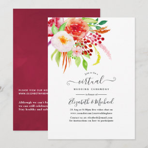 Invitation Marsala Vintage Rustic Charme Mariage virtuel