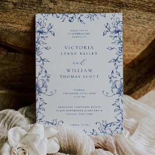 Invitation Marseille Bleu Jardin Mariage Floral