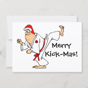 Invitation Martial Arts Merry Kick Mas Noël Party