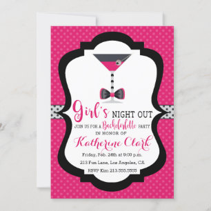 Invitation Martini Bachelorette pour la nuit des f