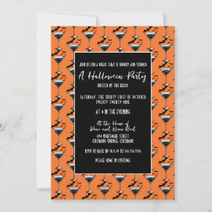 Invitation Martini Bats Halloween