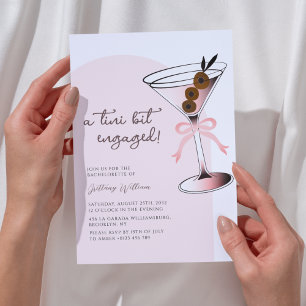 Invitation Martini bit engagé Martini Pink Bachelorette