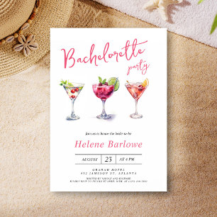 Invitation Martini Cocktail Modern Bachelorette Party