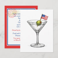 Martini du 4 juillet avec drapeau américain