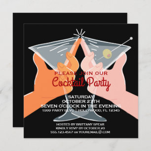 Invitation Martini élégants de cocktail