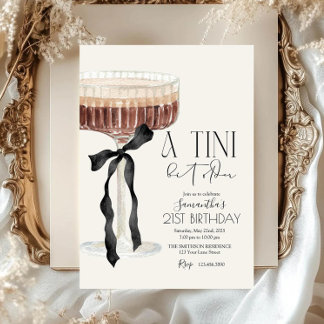 Invitation Martini Espresso Tini Un Peu Plus Âgé Fête D'anniv