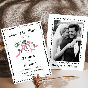 Invitation Martini rose moderne et capricieux Mariage à main