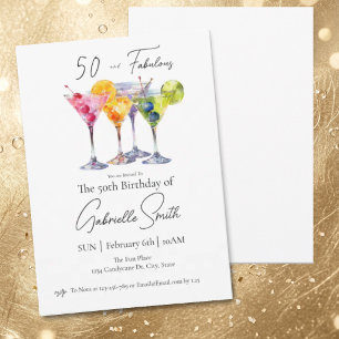 Invitation Martini thème 50e anniversaire femmes Fabuleux