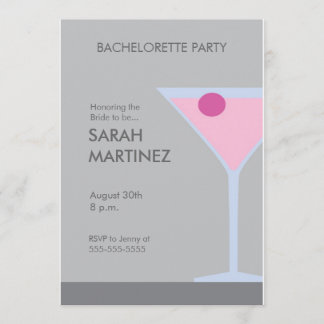 Invitation martinipink, Honoring the Bride to be..., Augus...