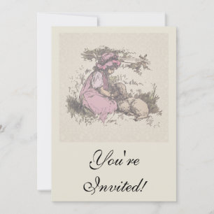 Invitation Mary Had a Little Lamb Nursery Rhyme