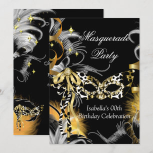 Invitation Mascarade Anniversaire Fête Masque Sauvage Mask Bl
