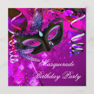 Invitation Mascarade Anniversaire Masquerade Masque de fête v