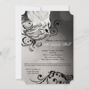 Invitation Mascarade blanche Masque Masque Masque Costume Hal