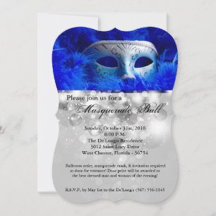 Invitation Mascarade bleu Mascarade Masque Masque Costume Hal