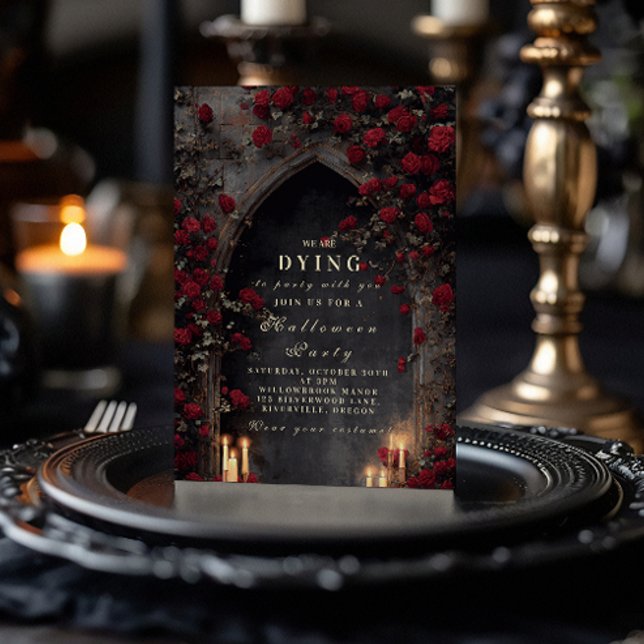 Invitation Mascarade gothique de la cathédrale Rose noire (Créateur téléchargé)