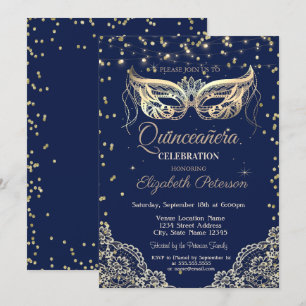 Invitation Mascarade,Guirlandes Lumineuses,Dentelle,Diamants