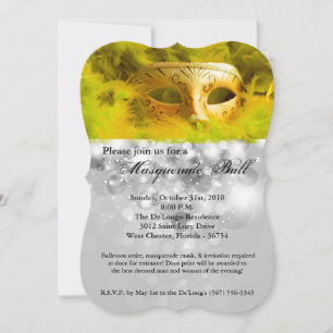 Invitation Mascarade Jaune Mascarade Masque Masque Costume Ha
