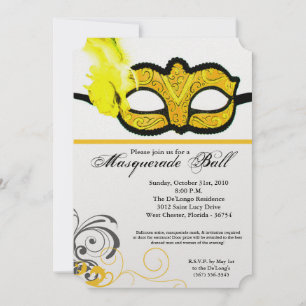 Invitation Mascarade Jaune Mascarade Masque Masque Costume Ha