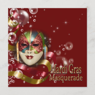 Invitation Mascarade mardi gras