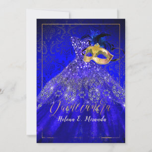 Invitation Mascarade PixDezines/Bleu/DIYcolor !