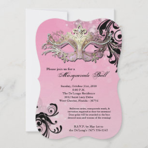 Invitation Mascarade rose Mascarade Masque costume Halloween 