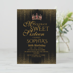 Invitation Mascarade Soirée Chic Sweet 16