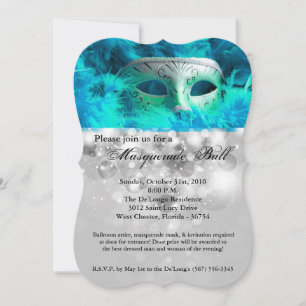 Invitation Mascarade turquoise Mascarade Masque Masque Costum