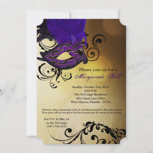 Invitation Mascarade violette Mascarade Masque Masque Costume
