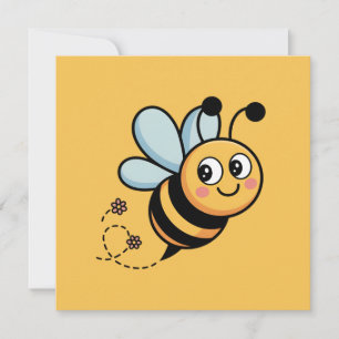 Invitation Mascotte abeille pour enfants avec piste en pointi