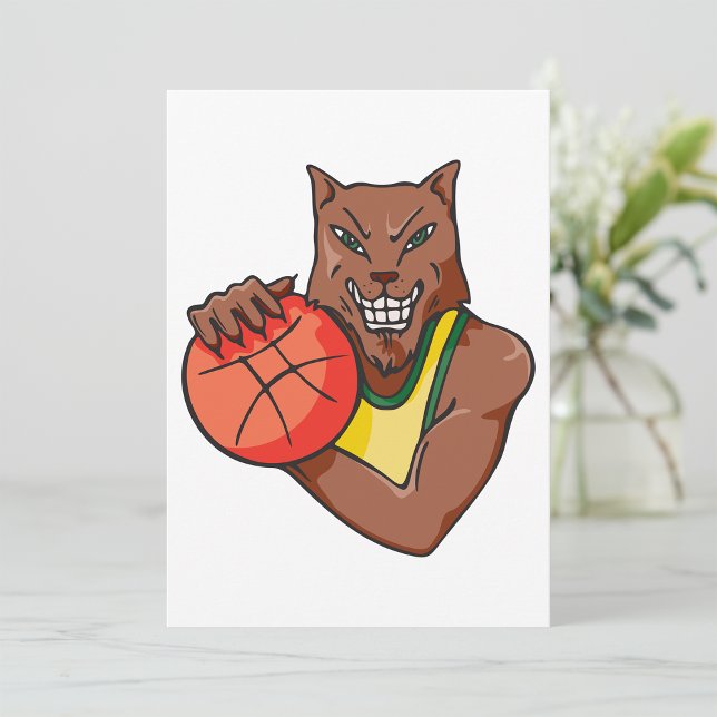 Invitation Mascotte de basket-ball sauvage Fierce (Créateur téléchargé)