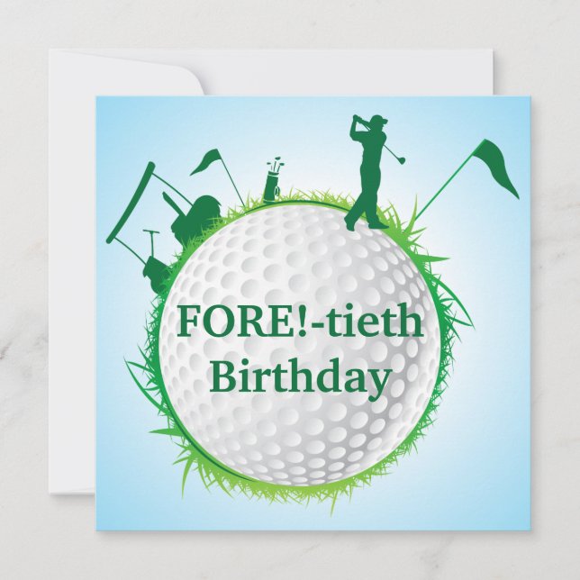 Invitation masculine au golf 40e anniversaire (Devant)