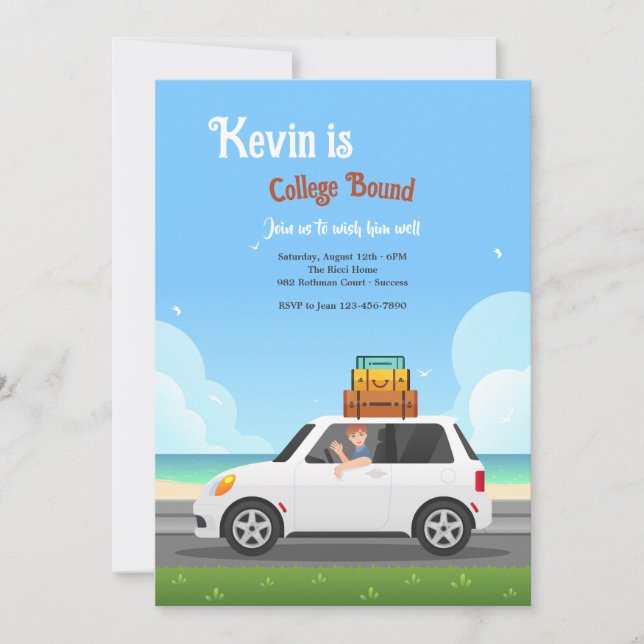 Invitation masculine liée à l'université (Devant)