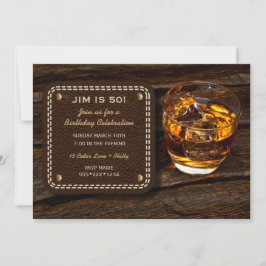 Invitation Masculine Whiskey Scotch Cuir en bois