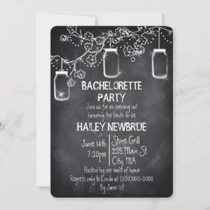 Invitation Mason Jar Chalkboard Rustique Bachelorette