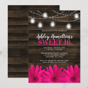 Invitation Mason Jar, couleur rose rustique 16