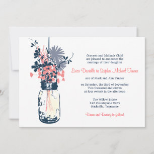 Invitation Mason Jar & Fleurs sauvages