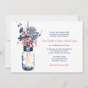 Invitation Mason Jar & Fleurs sauvages
