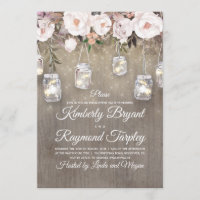 Mason Jar illumine Floral Rustic Engagement Party