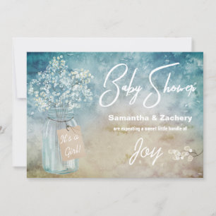 Invitation ** Mason Jar Le Baby shower de l'haleine du bébé R