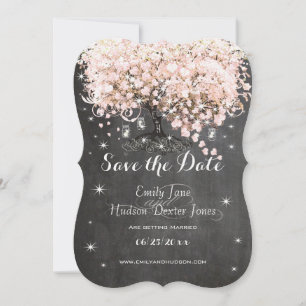 Invitation Mason Jar Pink Chalkboard Arbre de la feuille de c
