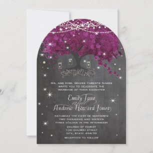 Invitation Mason Jar Radiant violet Mariage